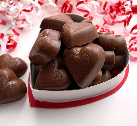 Chocolates and ribbon