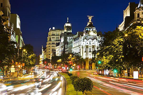 Madrid gran via night spain