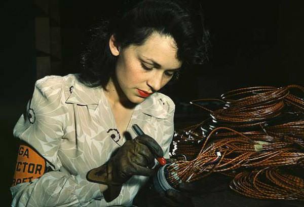 Woman aircraft worker