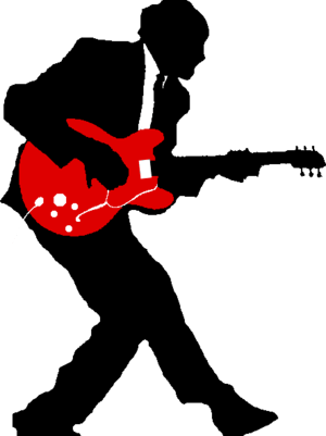 English: Icon for rock music on Wikipedia. Sil...